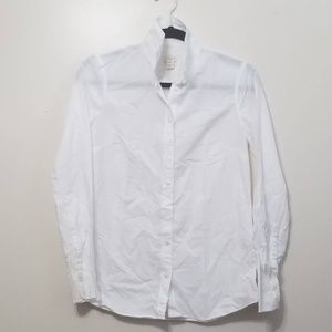J. Crew White Button up Blouse XS Preppy